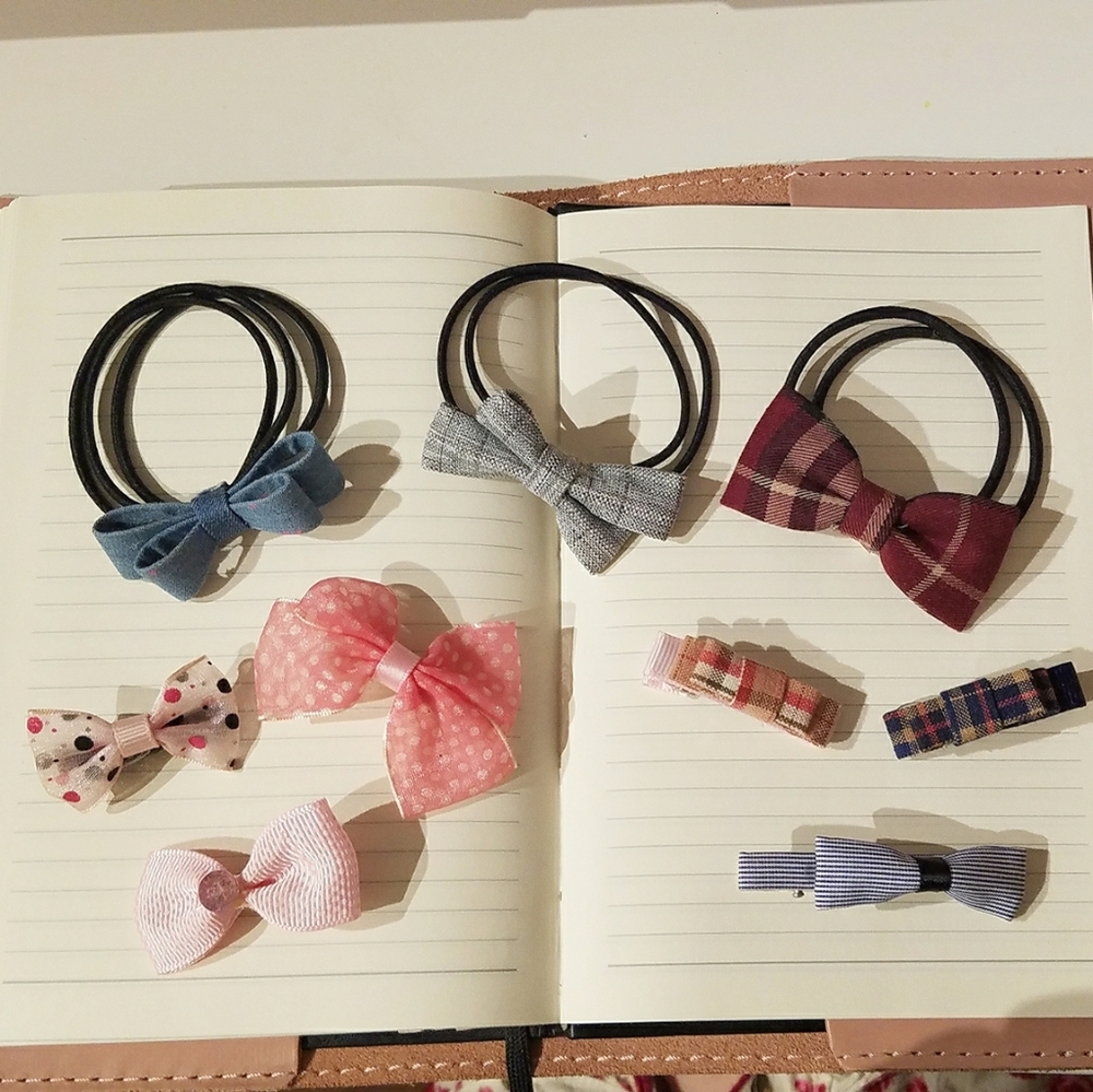 Hair Bows and Bow Hair Ties Bundle